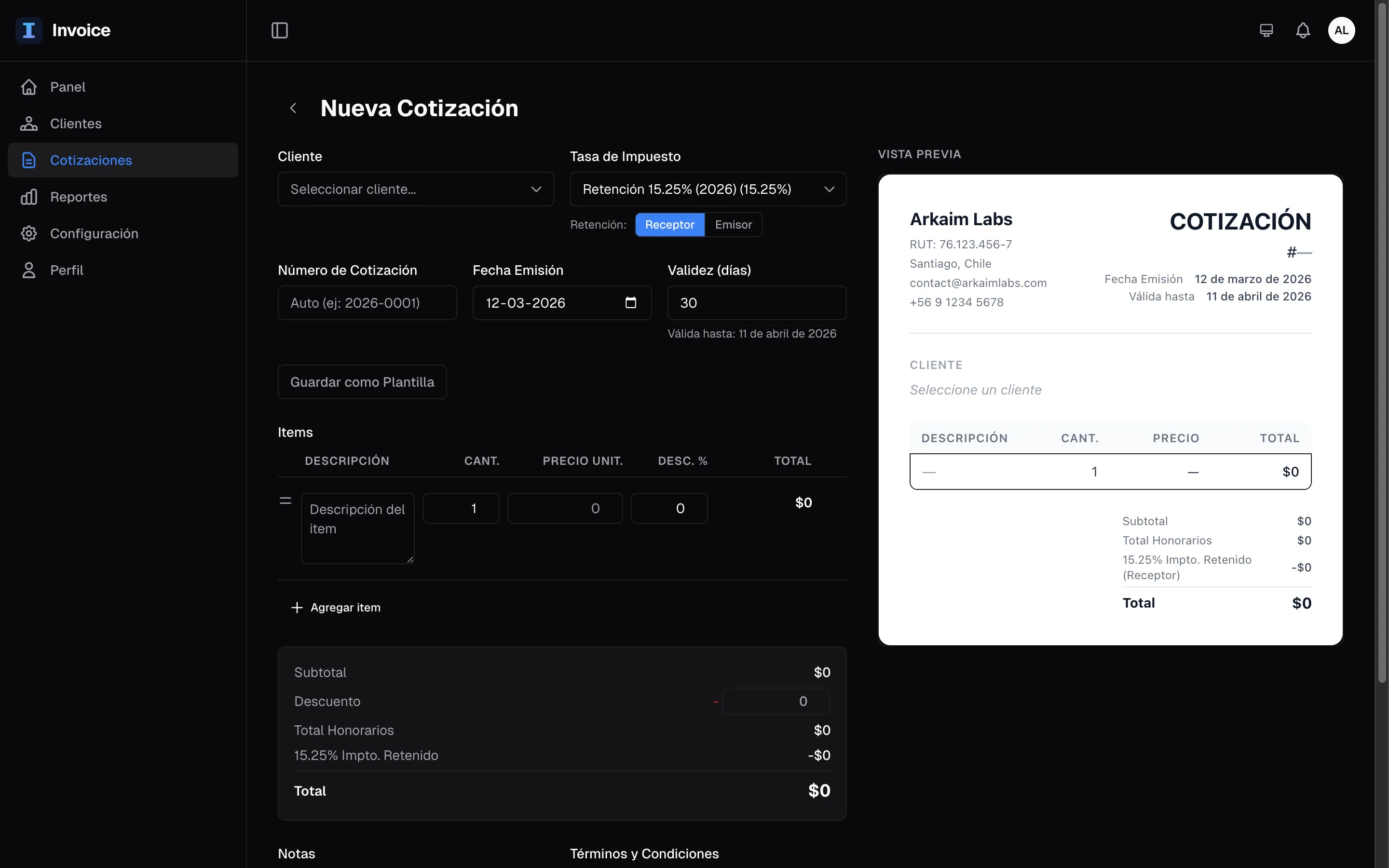 Invoice - Quote Builder